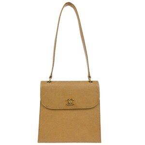 Chanel Beige Calfskin Shoulder Bag 185467